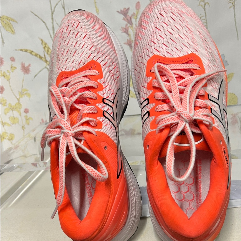 ASICS KAYANO 27 TOKYO Women's Athletic Shoes - Vibrant Orange and White - Picture 12 of 15